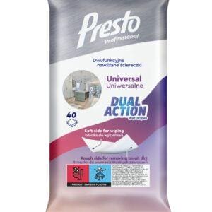 Presto Dwufunkcyjne nawilżane ściereczki 40 sztuk